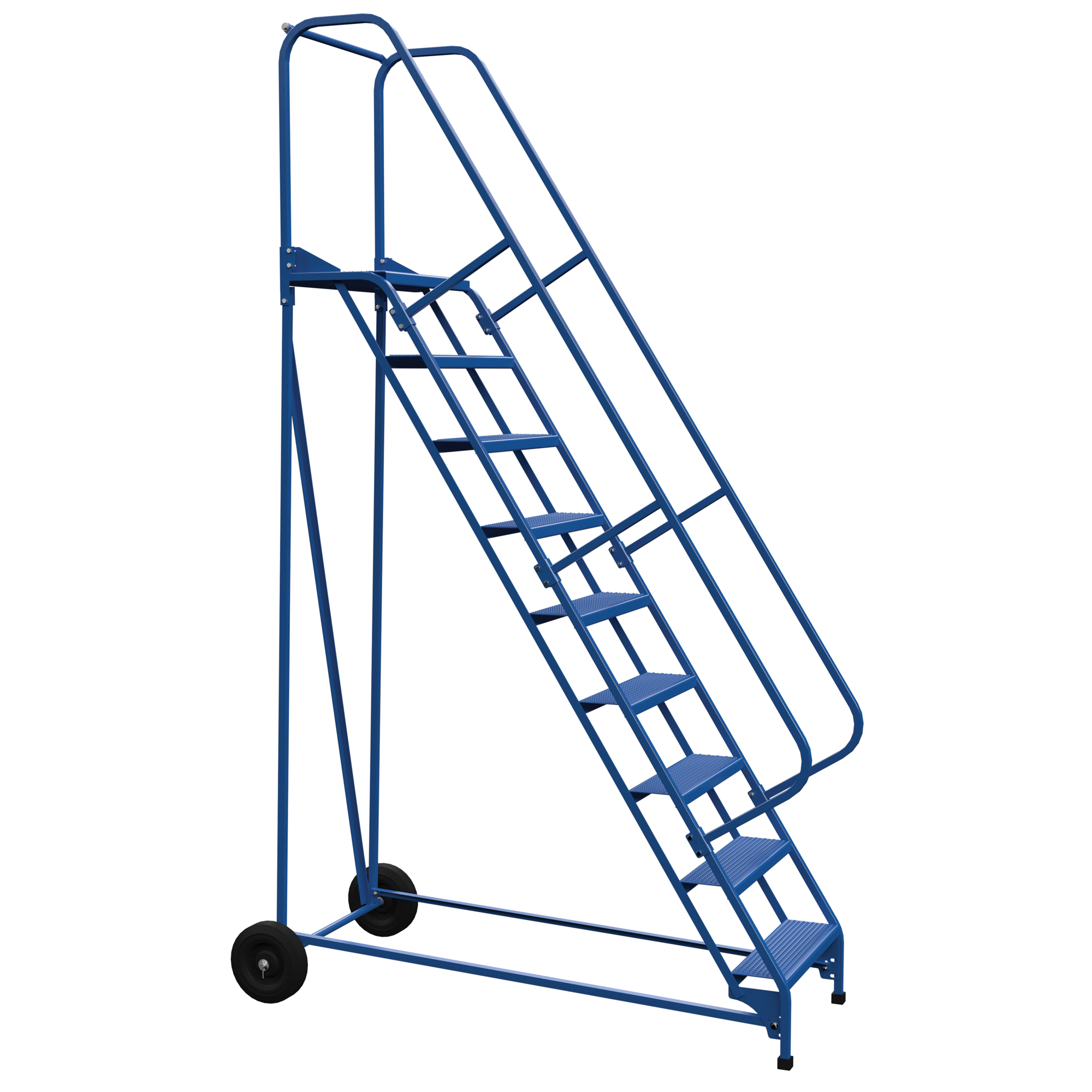 Vestil Perforated Folding Ladder - 9 Steps, 120in. Overall Height, Steel, Portable, Model# LAD-RAF-9-24-P